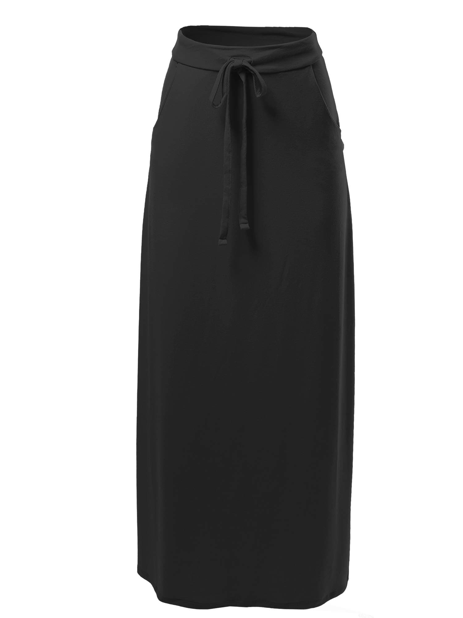 A2YWomen's Basic Foldable High Waist Floor Length Maxi Skirts