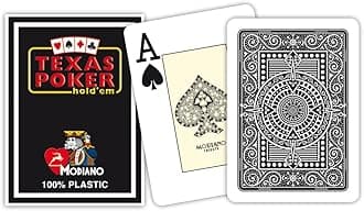Modiano Texas Poker Hold'em 100% Plastic Playing Cards, Jumbo Index, Poker Wide Size