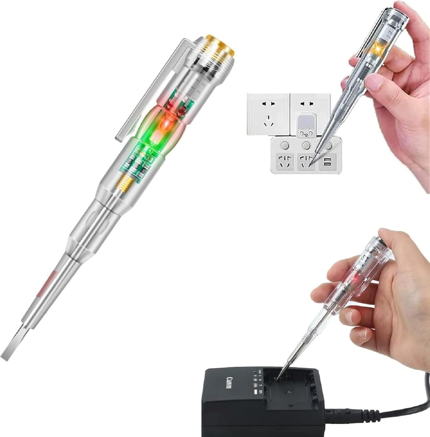 Heiter High-Brightness Intelligent Voltage Tester Pen - Multi-function LED Test Pen with Screwdriver for Electric Power Testing, Voltage Tester Detector