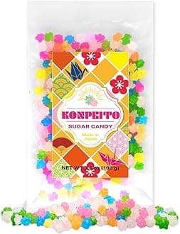 Kompeito japanese Sugar Candy,Assorted Colors and Shapes,Caster Sugar,japan,conpeito,Colorful Colors,3.5 oz(100g)