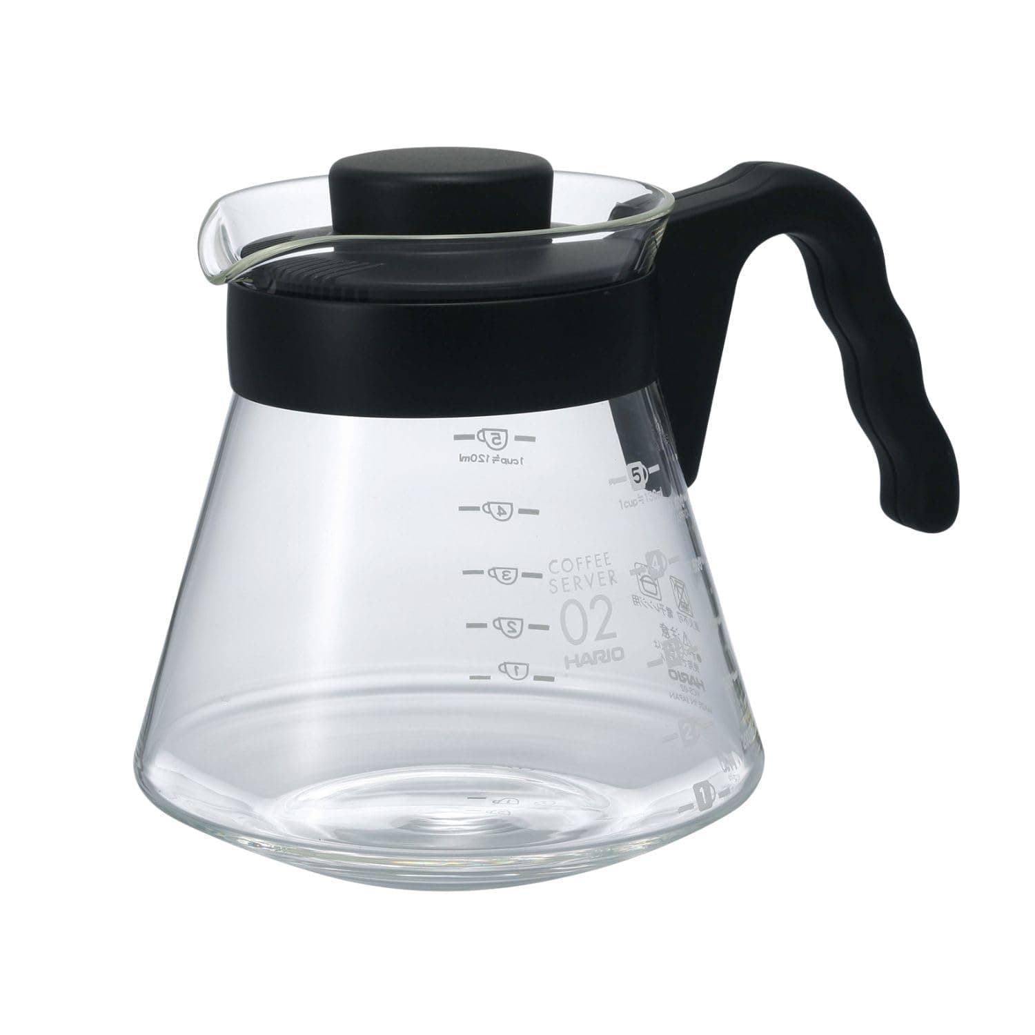 HARIO V60 Coffee Server, Practical Capacity 700ml, Black, Made in Japan, VCS-02B