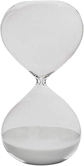 Nicola Spring 30-Minute Sand Timer Hourglass - Clear Glass Decorative Kitchen Countdown Clock with White Sand - Timer for Cooking, Baking, Office Timing
