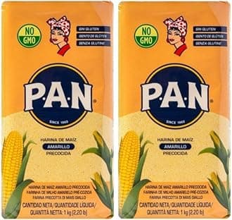 Harina PAN Pre-Cooked Yellow Maize Meal - 1kg (Pack of 2)