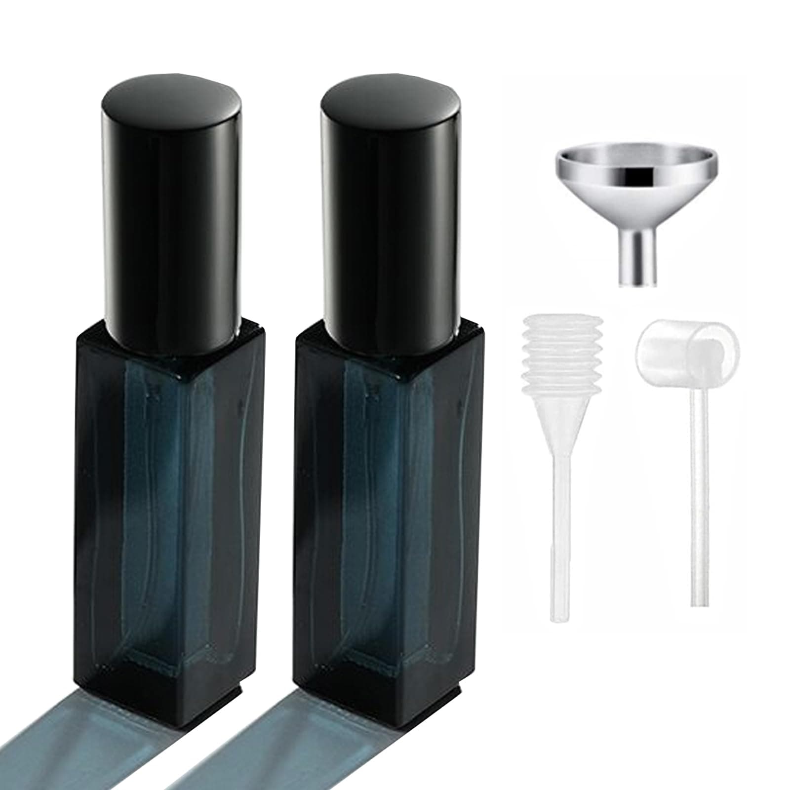 Perfume Atomiser Refillable, Travel Bottle Mini Small Empty Spray Bottles Portable Glass Pods Container For Holiday (10 Ml/ 2 Packs) (2X10Ml Deep Blue)