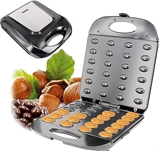- 24 Walnut Cookie Maker, Non Stick Double Sided Walnut Cookie, Electric Maker Mold Maker Mini Nut Waffle Bread Machine Sandwich Iron,Toaster Baking