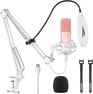 Maono Au-A04 Condenser Microphone Kit (Pink) - USB