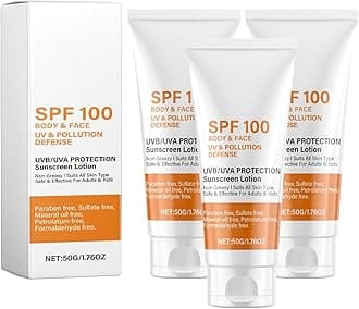 Skin Sunscreen Cream SPF100, Moisturizing Sunscreen, Face and Body Moisturizer Sunblock, Protects & Hydrate Against Sun, Sunscreen Fast Absorbing Lightweight Cream (3)
