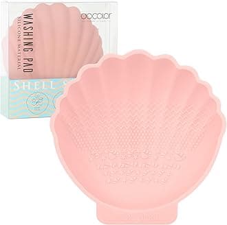 docolor Silicone Makeup Brush Cleaner Mat Shell shape make up brush cleaner pad Big Size, Makeup Brush Cleaning Mat, Brushes Cleaning Tool, Portable Washing Tool for Makeup Cosmetic Brushes