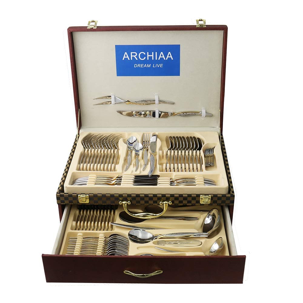 86 Piece Silverware Set - Premium Silverware Flatware Set With Elegant And Stylish Design - 18/10 304 Surgical Stainless Steel - Service for 12 People