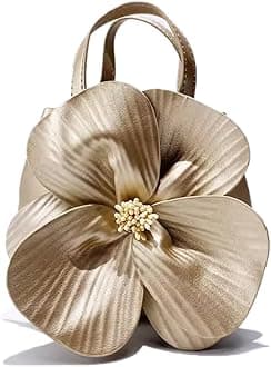 Mini Flower Evening Purse Floral Clutch Purses for Women PU Leather Evening Handbag with Chain Wedding Party Prom