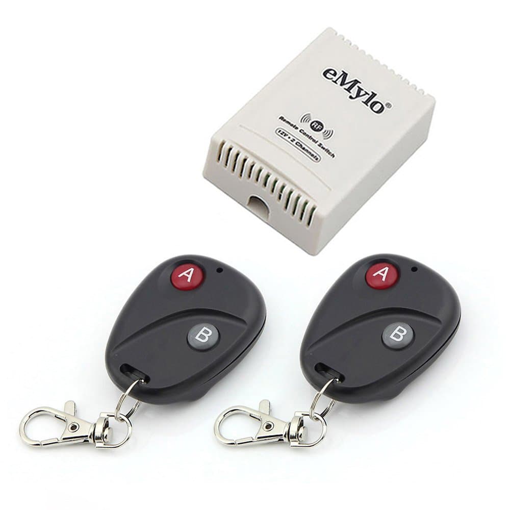 DC 12V 2CH 433Mhz RF Wireless Relay Remote Control Light Momentary Switch Transmitter with Receiver