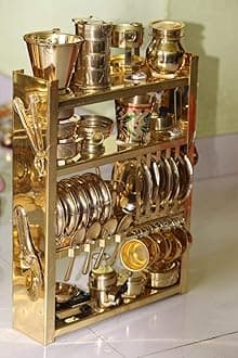 Tirtha Enterprises Brass Miniature Kitchen Set, Girls' Toy Kitchen Set (Basic)