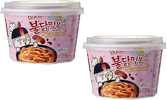 Sam Yang Big Carbo Bowl Flavoured Hot Chicken Flavor Topokki 185gm*2Pack (Imported) (Pack of 2)