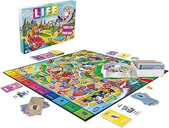 SHOPARAM Gaming The Game of Life Family Board Game for 2 to 4 Players, for Kids Ages 8 and Up, Includes Colorful Pegs, Multicolour