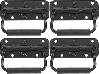 DOITOOL 4pcs Pull Ring Handle, Stainless Steel Spring Loaded Case Handle, Black