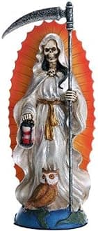 Pacific Giftware Santa Muerte Saint of Holy Death Standing Religious Statue 7.25 Inch White Tunic Purification Santisima Muerte Sculpture