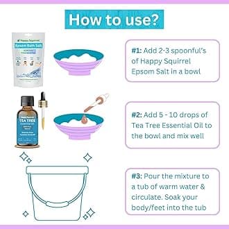 Tea Tree Bath Salt | 100% Pure - Lab tested | For Bath, Foot, Pain Relief & Pedicure (Epsom Salt 275gms + Tea Tree Oil 15ml)