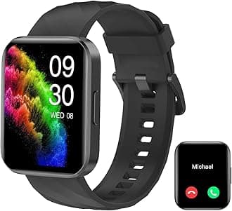 Smart Watch for Women Men Answer/Make Calls 1.85" HD Screen Fitness Watch with Heart Rate Monitor Pedometer Oximeter Sleep Tracker Step Counter Waterproof 100+ Sport Modes for Android iOS