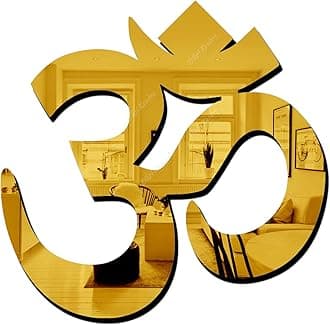 Bikri Kendra - Om Golden (Pack of 2) Mirror Stickers for Wall, Acrylic Mirror...