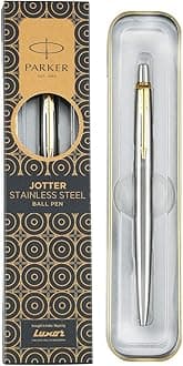 Moments Jotter Steel Gold Trim Ball Pen (Silver)