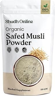 Shudh Online Safed Musli Root Powder, White Musli, Swet Musli, Chlorophytum Borivilianum (50 Gram)