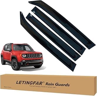 Window Visors Rain Guards for Jeep Renegade 2015 2016 2017 2018 2019 2020 2021 2022 2023 2024 Accessories, Wind Deflectors Vent Shades for Jeep Renegade