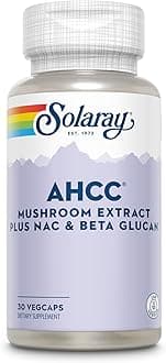 AHCC Mushroom Supplement Plus NAC and Beta Glucan - Mushroom Complex for Powerful Wellness Support - 60-Day Guarantee, Lab Verified - 30 VegCaps, 30 Servings