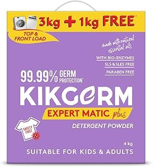 ELO Clean By KIKGERM 2-in-1 ADVANCED Top & Front Load Detergent Powder + FABRIC CONDITIONER (4kg) 3kg + 1 kg | Tough Stain Removal + Soft Clothes | No Harmful Chemicals | Washing Machines Surf