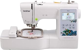 Brother PE535 Embroidery Machine, 80 Built-in Designs, 4" x 4" Hoop Area, Large 3.2" LCD Touchscreen, USB Port, 9 Font Styles