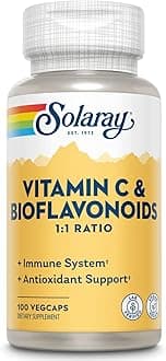 Vitamin C 500mg with Citrus Bioflavonoids, 1:1 Ratio - Antioxidant and Immune Support Supplement - Vitamin c with Rose HIPS and Acerola, Vegan, 60-Day Guarantee, 50 Servings, 100 VegCaps