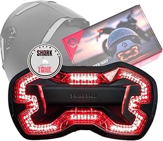 Brake Free Helmet Light - Smart Wireless Motorcycle Lights- Weatherproof LED Motorcycle Helmet Light - Lightweight Aerodynamic Design Smart Brake Detection Single Button Operation, Black