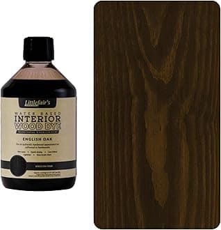 Littlefair's Wood Stain Water Based - 16.9oz/500ml - Indoor Furniture Stain Light & Dark Finishes - Special Non Toxic & Eco Friendly Formula - Wood Stain for Crafts - Color: English Oak