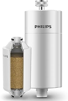 Philips Water AWP1775 - In-Line Shower Filter - Reduces Chlorine by up to 99 Percent I Easy to Install I Fits all UK and Eire Shower hoses and taps I HIGH WATER FLOW I CONVENIENT AND EASY I White