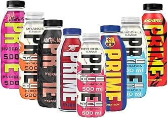 Priime Orange Chill Ice,Erling Haaland,Blue Chill Ice,Barcellona,Red Chill Ice,ISHOWSPEED,Future Freeze Hydration Drink Bottles 500ml - Random Mixed Flavours of Refreshing Drink (10 x Bottles)