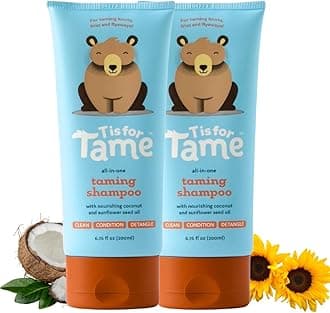 T is for Tame - Baby Shampoo - Plant Based & All-Natural, Pediatrician and Dermatologist Tested, Specially Crafted for your Baby's Gentle Hair - 6.76 fl oz (2 Pack)