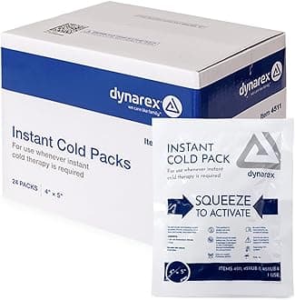 Instant Cold Packs - Disposable Cold Compress for First Aid - Portable and Conforms to Body Contours - Quick Activation - 4" x 5" - 24 Count