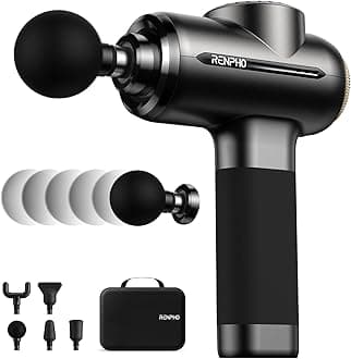 RENPHO Active Evo Massage Gun, Deep Tissue Back Massage with 8-12mm Adjustable Amplitude Heavy-Duty, FSA Approved, Percussion Professional Muscle Massager Gun for Athtetes & Home Use, HSA
