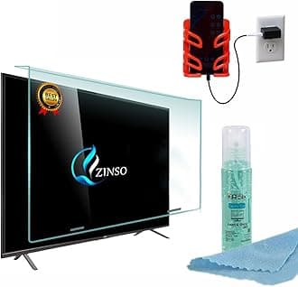 ZINSO® 60 inch Premium TV Screen Protector- Tempered Fiber Glass Guard, Crystel Clear Vision, Anti-Scratch, Anti-Glare With 1 Year Warranty.
