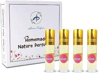 Homemade Nature Perfumes - 4 Pieces (Rose) 40 ml (For Men & Women)