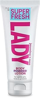 Body Powder Lotion and Deodorant for Women Aluminum Free Powder Cream for Privates Body and Lady Parts Jasmine Rose Scented Feminine Care for Odor and Chafing Relief 4 oz Travel Friendly Tube