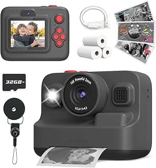 Yehtta Kids Camera Instant Print, Dual-Lens Front Rear Selfie Camera for Kids, Christmas Birthday Gifts Toys for 3-12 Year Old Boys Girls, 2.4in Screen 1080P Kid Digital Cameras with 32G Card