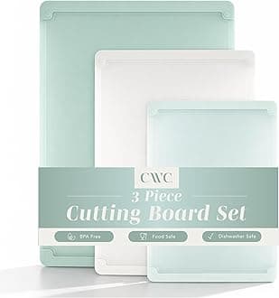 COOK WITH COLOR Extra Large Cutting Board Set, Jumbo-Sized Boards with Rubber Border for Enhanced Cooking Experience, 3-Piece, Mint