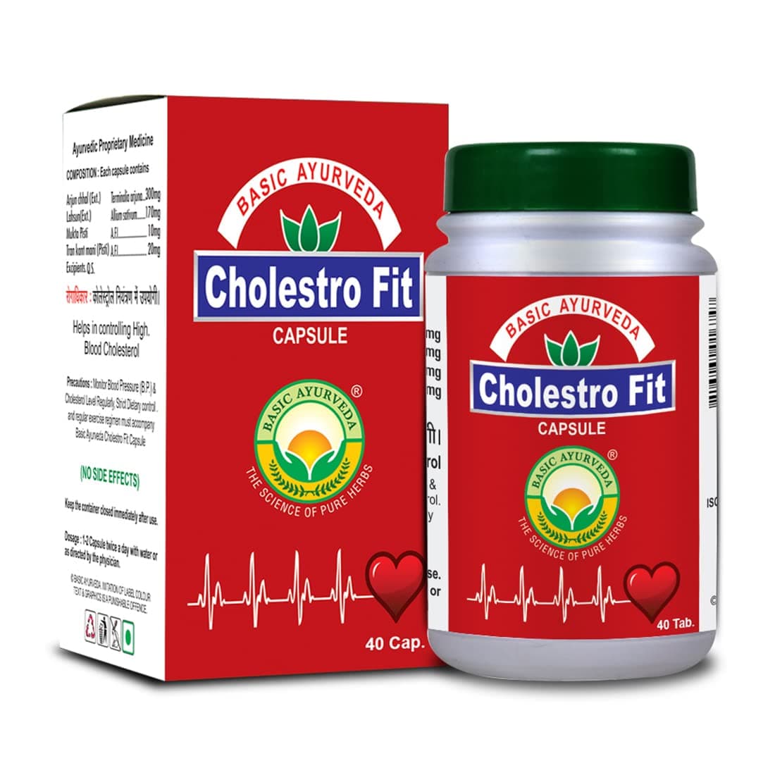 Basic Ayurveda Cholestro Fit Capsule | 40 Capsule | Maintain Blood Cholesterol Level | It May Help Bones Strengthen.