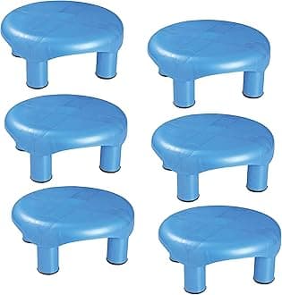 Kuber Industries Pack of 6 Bathroom Stool | Stool for Sitting | Plastic Stool for Bathroom | Anti-Slip with Strong Bearing | Patla for Toilet | Blue