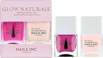 Nails Inc Glow Naturale Nail Polish Duo, Long Lasting, Glow Enhancing Nail Colors, Easy Manicure Look, Cruelty Free, Vegan, 21 Free Formula, Glowing My Way, Got Me Glowing, 2 Piece Set