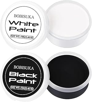 Halloween Black and White Face Body Paint Oil Based Face Painting Kit for Adult Non Toxic Large Capacity Facepaint for Cosplay Clown Skeleton Vampire Special Effects Makeup