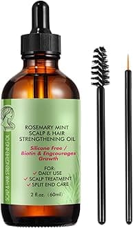 100% Organic Rosemary Oil Serum for Hair Growth, Strengthens Hair, Nourishes Scalp, Skin Care, 2.02 Fl Oz