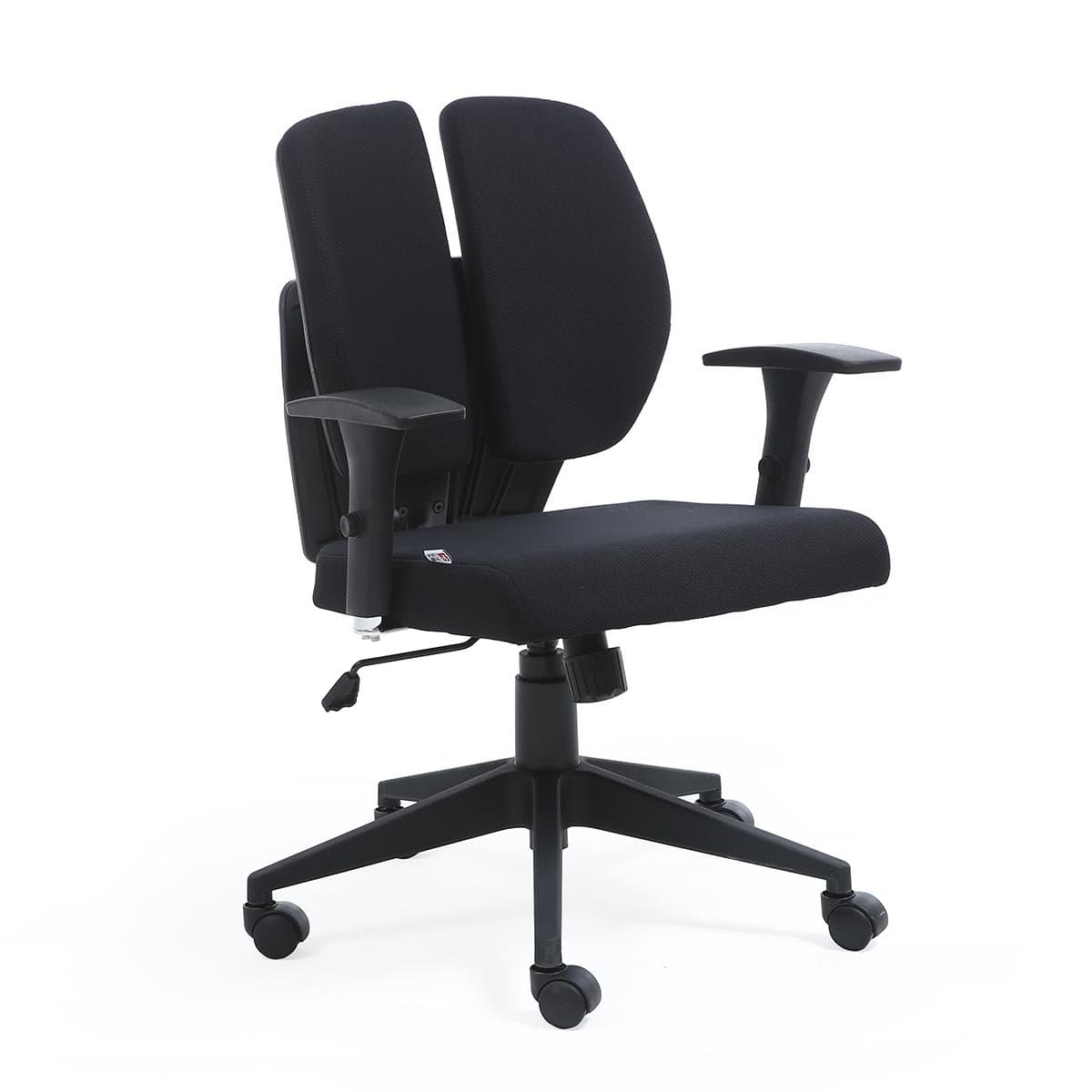 Modern Ergonomic Mid & Double Back Health Lumbar Support Task Office Chair (Black,Mesh)