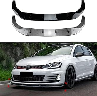 Front Bumper Lip Compatible with 2013-2016 Volkswagen Golf 7 MK7 GTI R Rline Body Kit Spoiler Bumper Canard Lip Splitter Glossy Black/Carbon Fiber Look (Carbon Fiber Look)