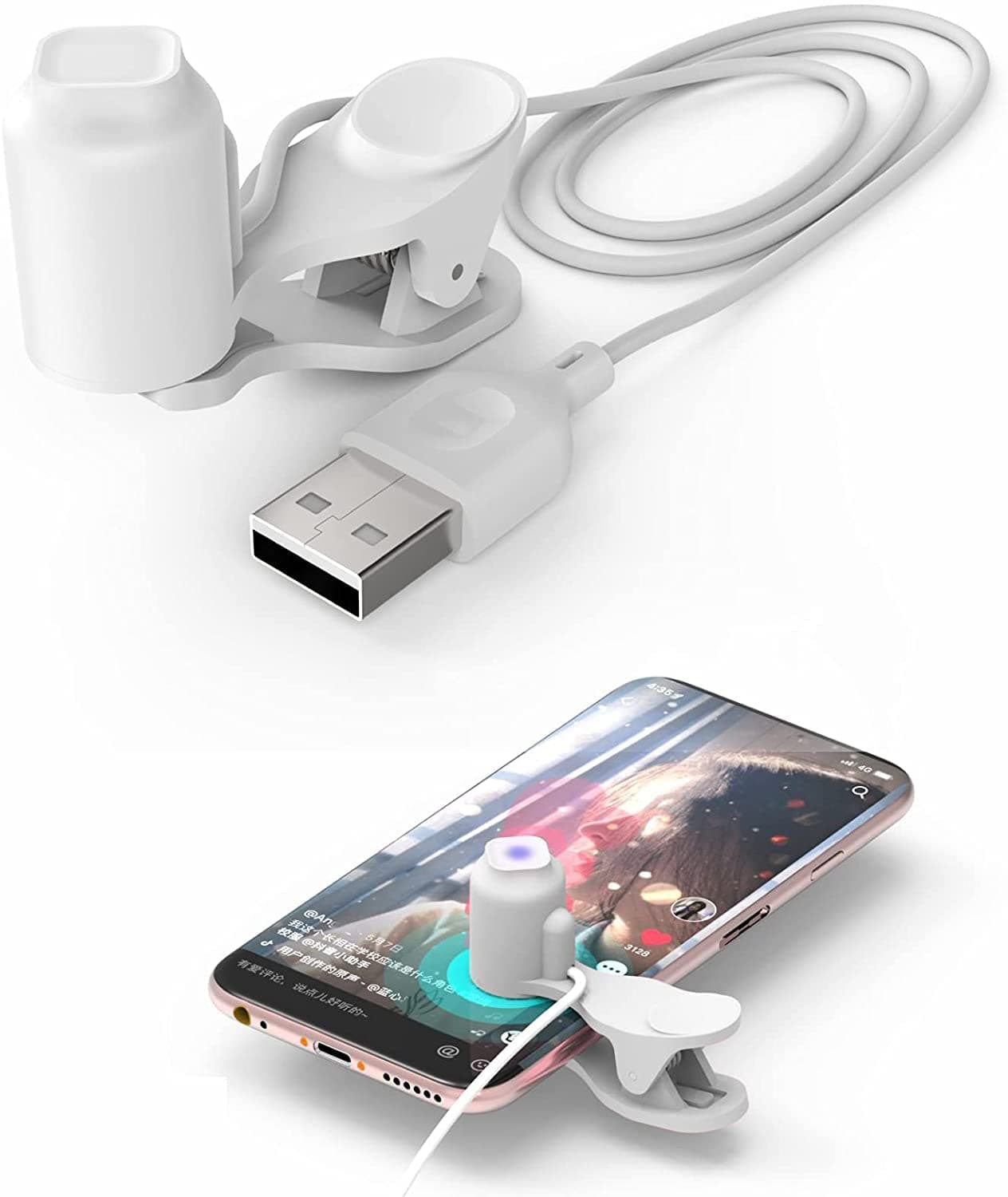 ELECDON Auto-clicker Device for Mobile Phone and Tablet Computer Screen, Simulated Finger Clicking USB Simulator for Gaming, Shopping, Giving a Like in Tiktok, Lightning Deal, Live Broadcasts (White)